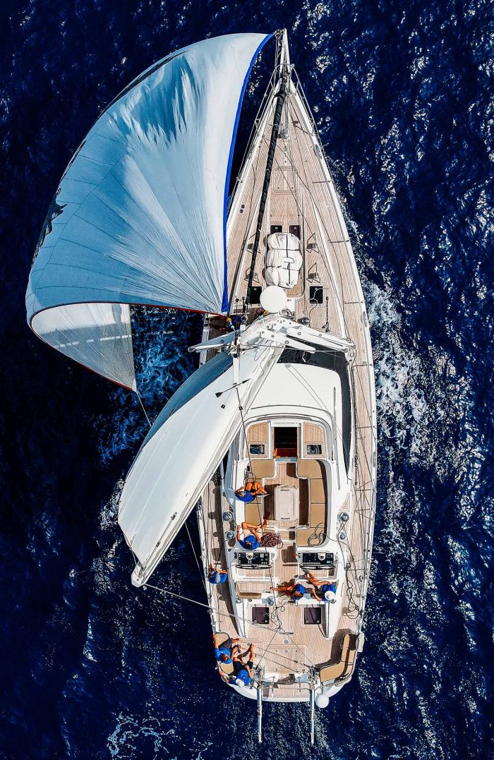 A bird's eye view of the yacht, Peregrine Falcon